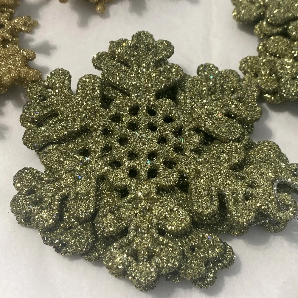 24 Glitter Snowflake Ornaments Set